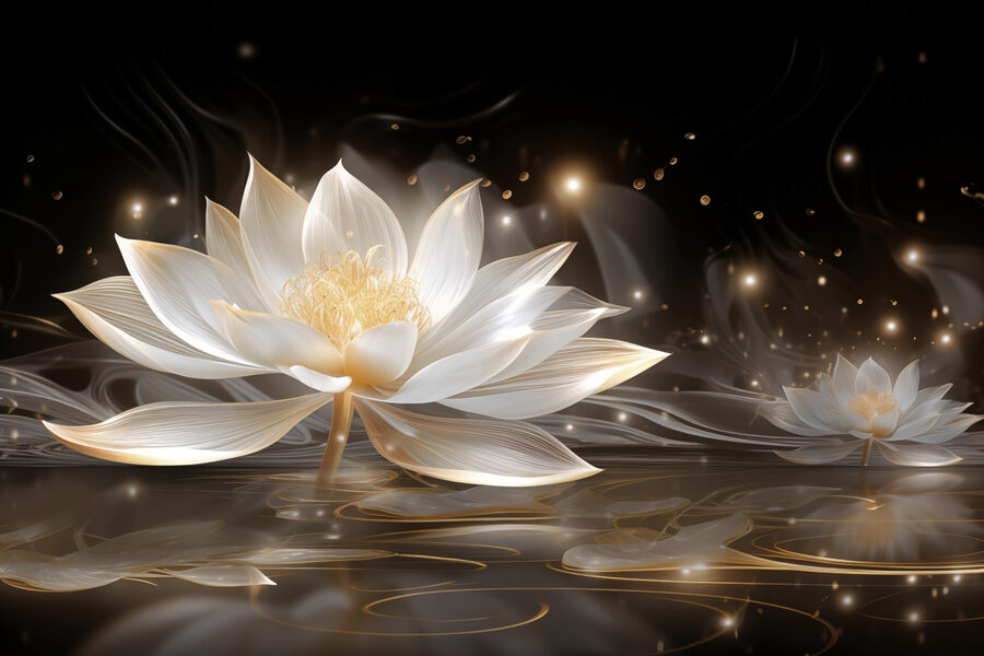 Fleur blanche dans l'eau