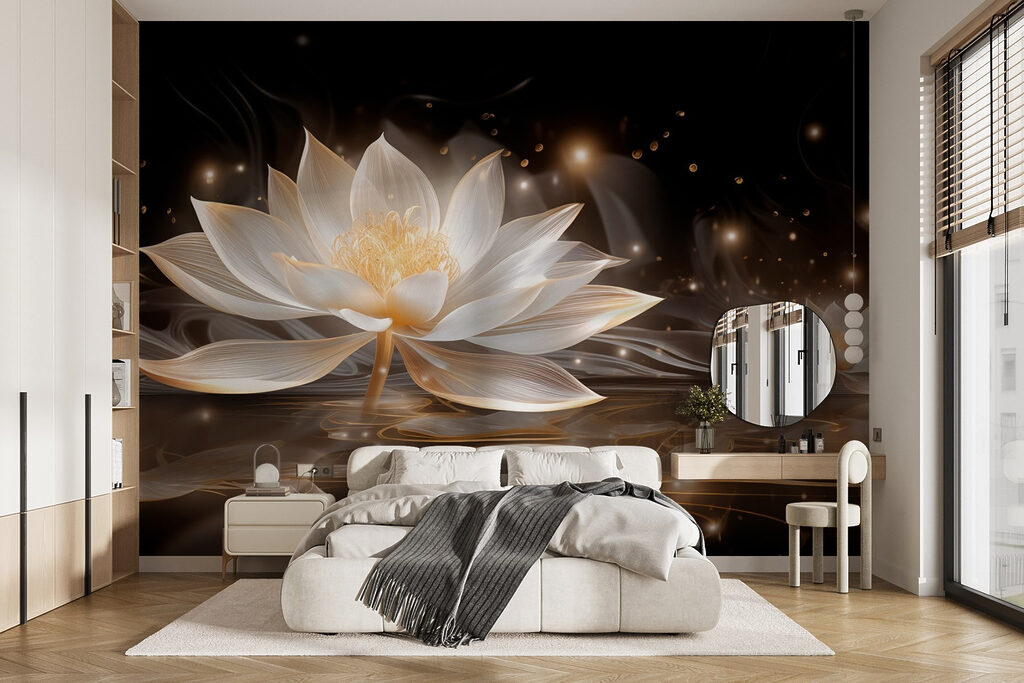 White flower in water White flower in water