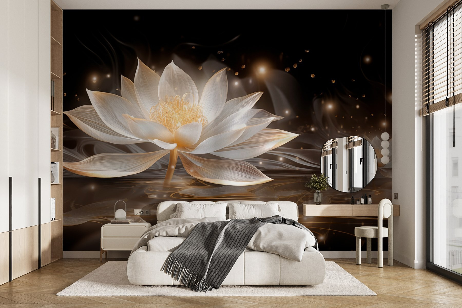 White flower in water White flower in water