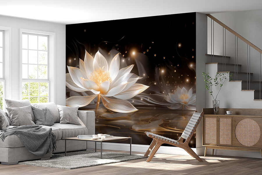 Fleur blanche dans l'eau