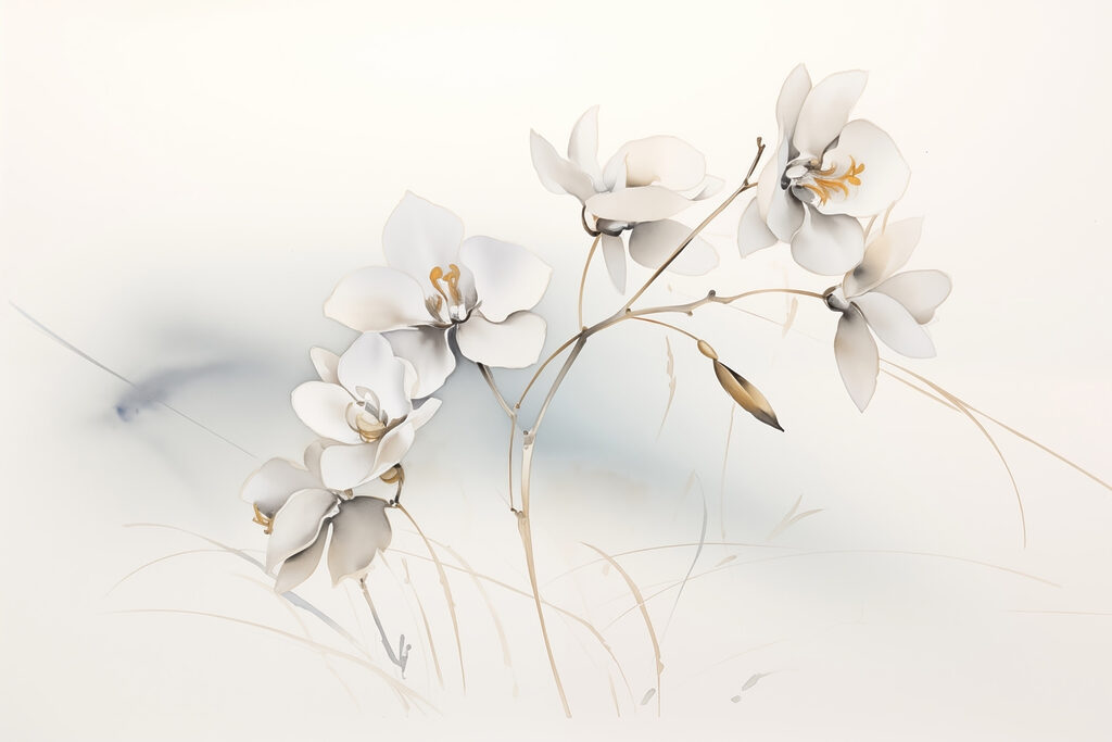 Fleurs blanches sur une branche Fleurs blanches sur une branche