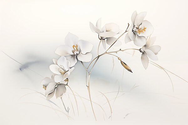 Fleurs blanches sur une branche Fleurs blanches sur une branche