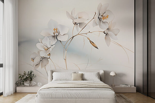 Fleurs blanches sur une branche Fleurs blanches sur une branche
