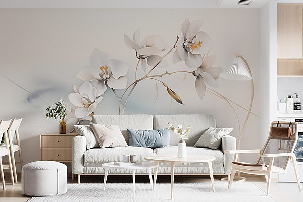 Fleurs blanches sur une branche Fleurs blanches sur une branche