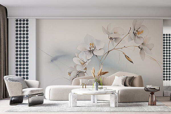 Fleurs blanches sur une branche Fleurs blanches sur une branche