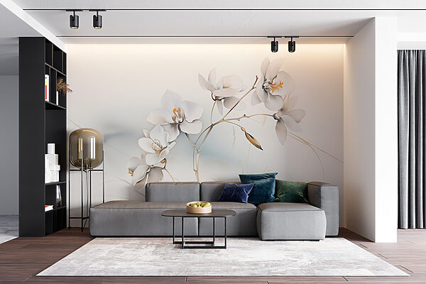 Fleurs blanches sur une branche Fleurs blanches sur une branche