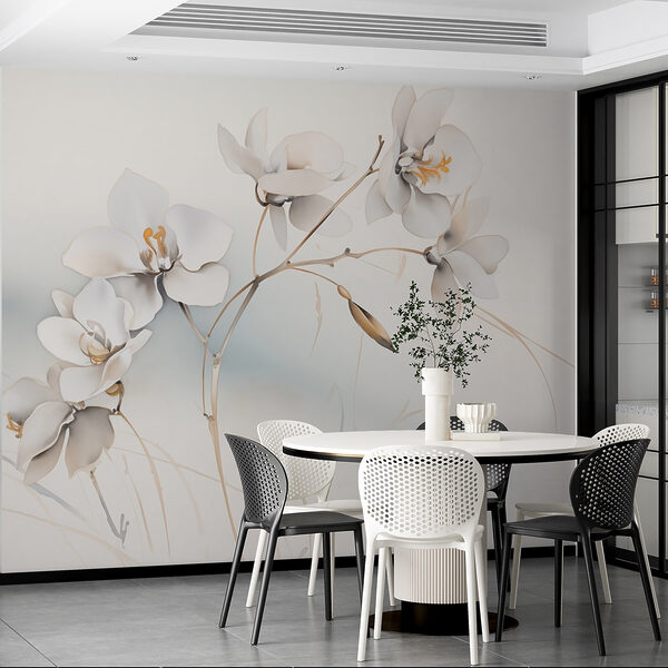 Fleurs blanches sur une branche Fleurs blanches sur une branche