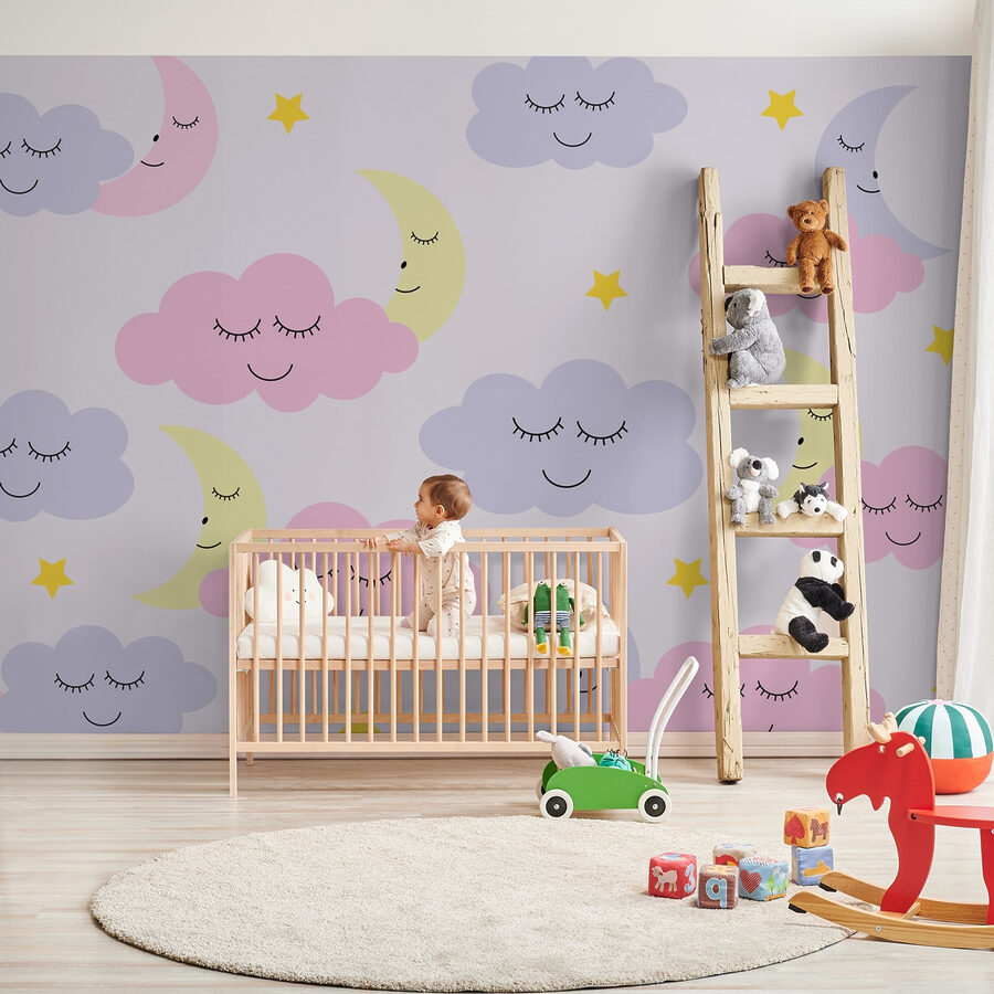 Motif de nuages et d'étoiles