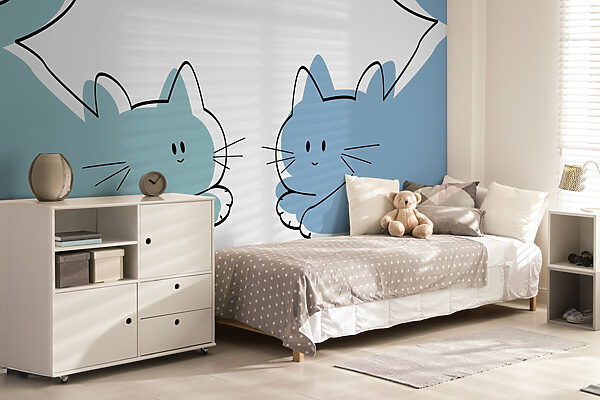 Couple de chats couchés Couple de chats couchés