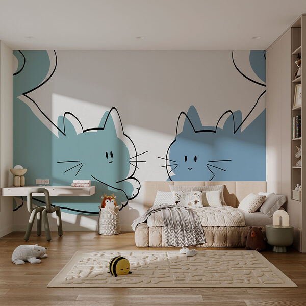 Couple de chats couchés Couple de chats couchés