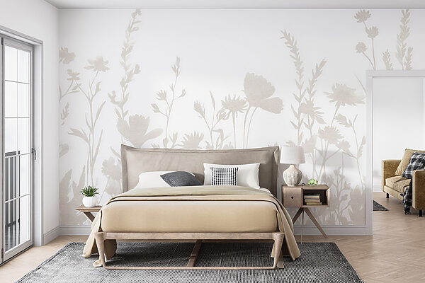 Fond blanc avec des fleurs Fond blanc avec des fleurs