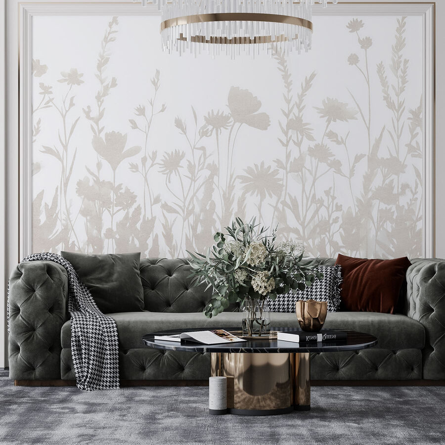 Fond blanc avec des fleurs Fond blanc avec des fleurs