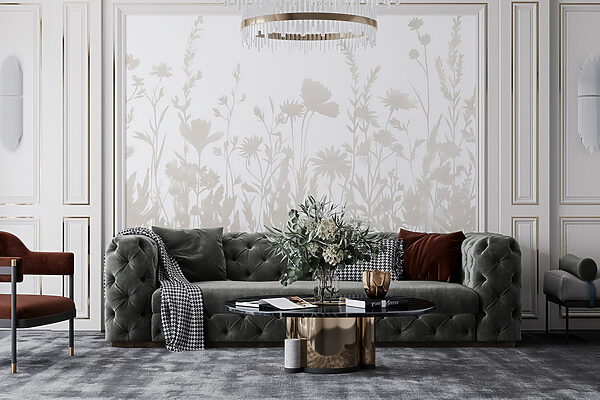 Fond blanc avec des fleurs Fond blanc avec des fleurs