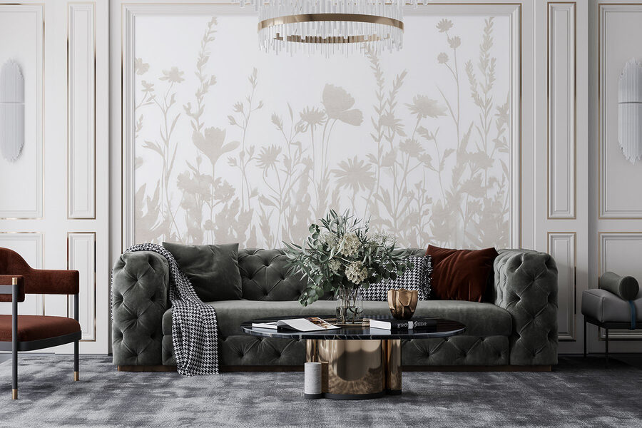 Fond blanc avec des fleurs Fond blanc avec des fleurs