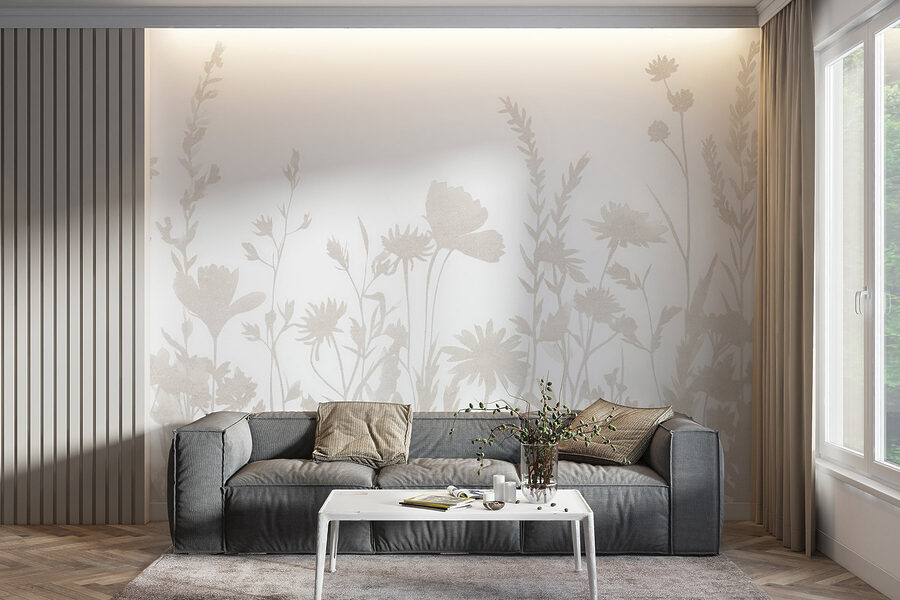 Fond blanc avec des fleurs Fond blanc avec des fleurs