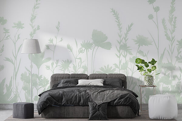Silhouette florale fantaisiste affichée Silhouette florale fantaisiste affichée