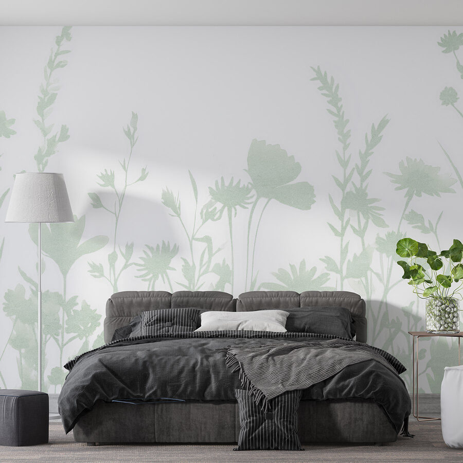 Silhouette florale fantaisiste affichée Silhouette florale fantaisiste affichée