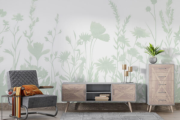 Silhouette florale fantaisiste affichée Silhouette florale fantaisiste affichée