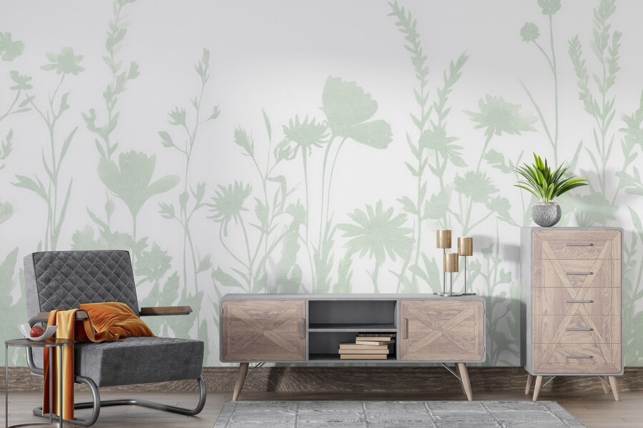 Silhouette florale fantaisiste affichée Silhouette florale fantaisiste affichée