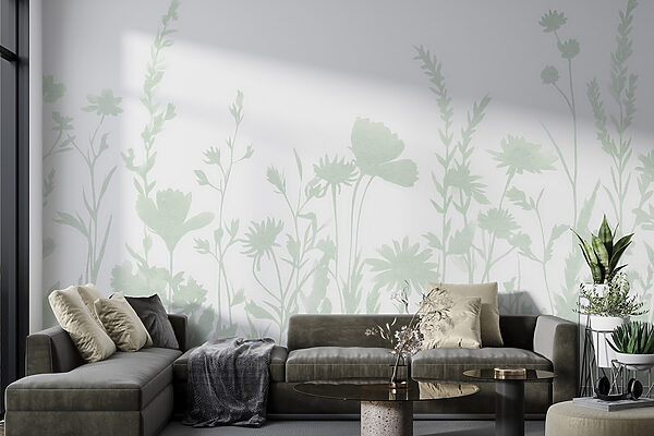 Silhouette florale fantaisiste affichée Silhouette florale fantaisiste affichée
