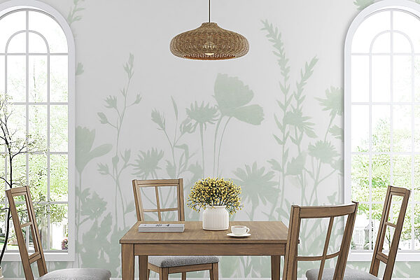 Silhouette florale fantaisiste affichée Silhouette florale fantaisiste affichée