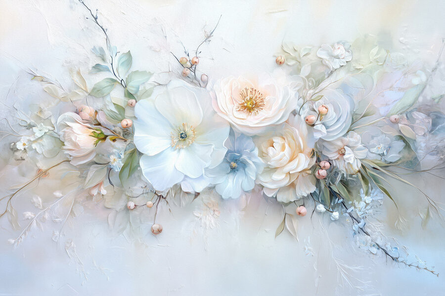 Peinture de fleurs et de feuilles