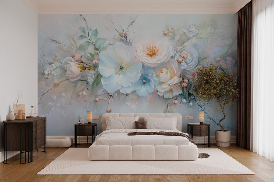 Peinture de fleurs et de feuilles