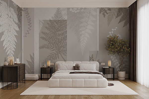 Motif floral gris et blanc Motif floral gris et blanc