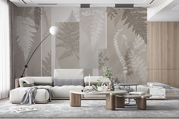 Motif floral gris et blanc Motif floral gris et blanc