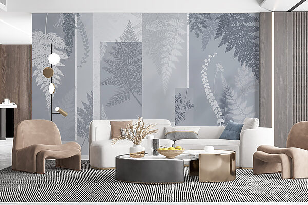 Motif floral gris et blanc Motif floral gris et blanc