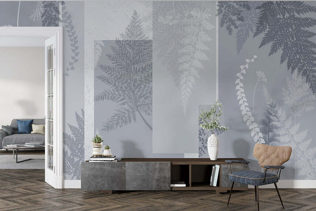 Grey and white floral pattern