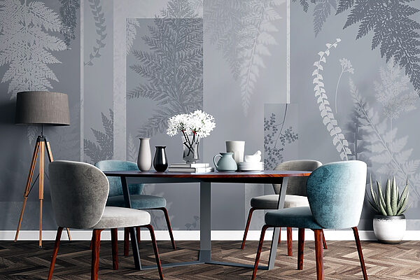 Motif floral gris et blanc Motif floral gris et blanc