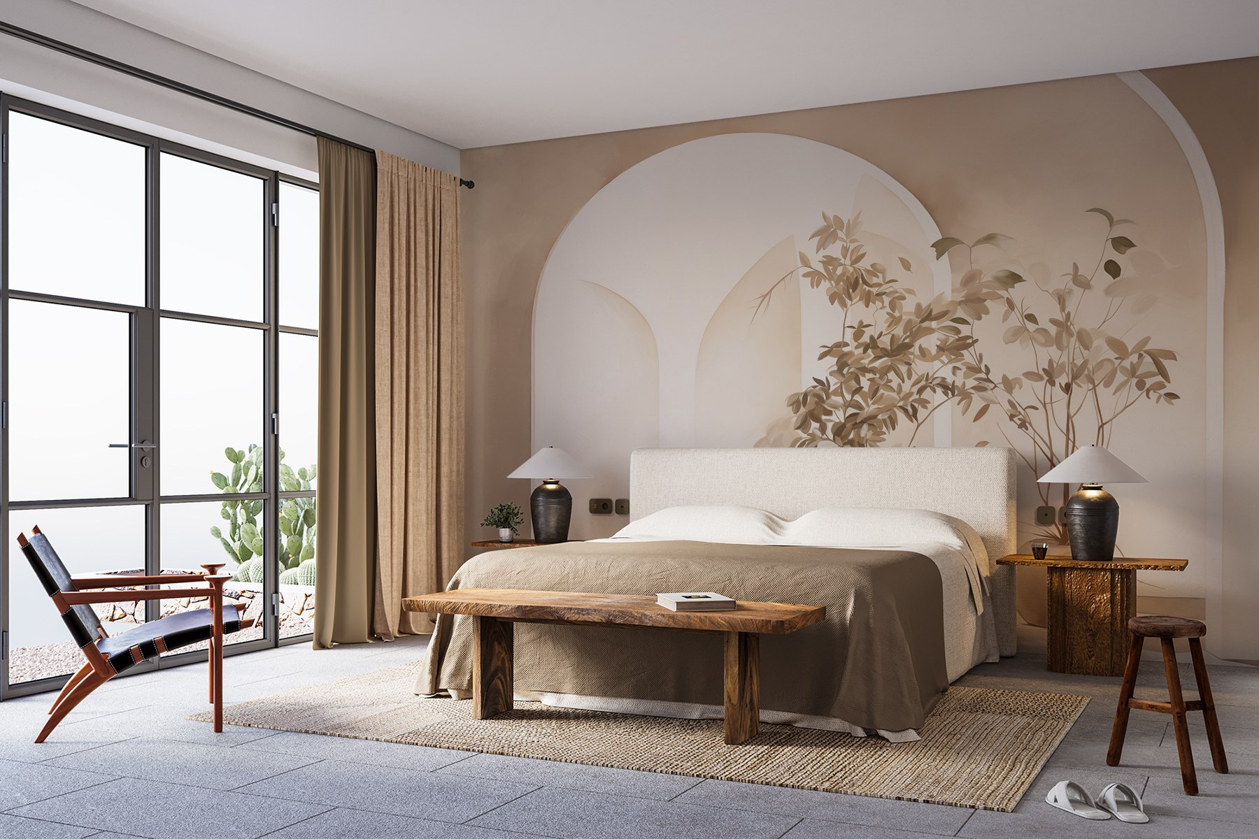 Group of potted plants in a room