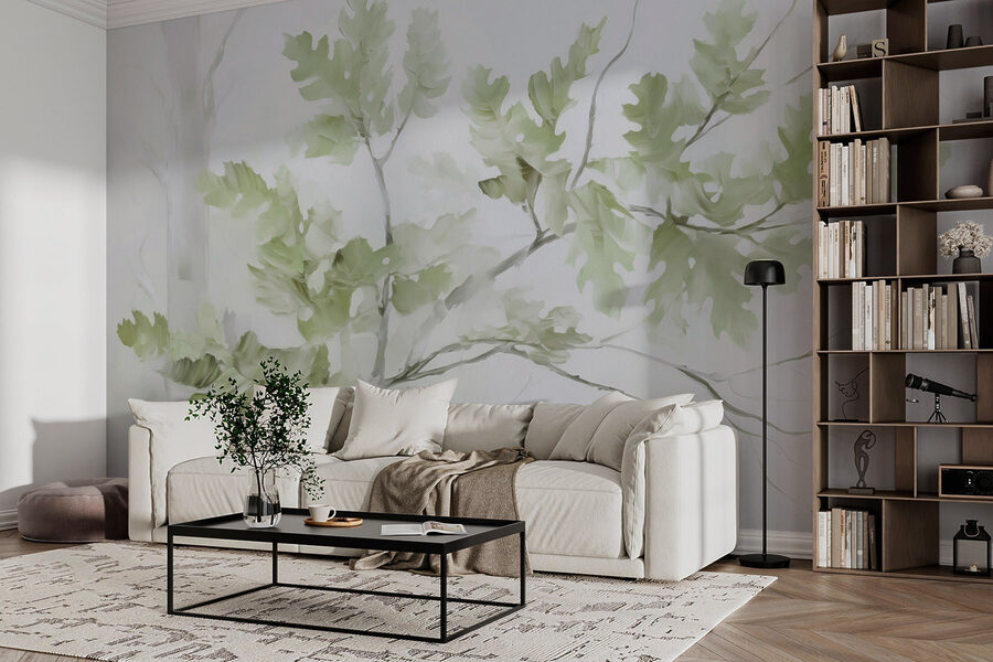 Branche d'arbre avec feuilles