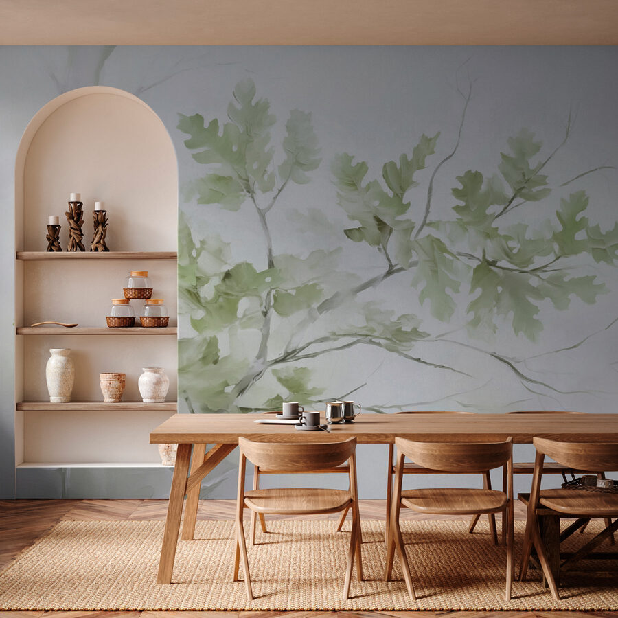 Branche d'arbre avec feuilles