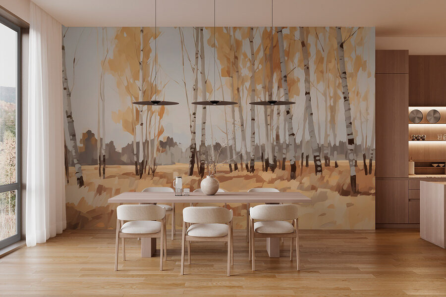 Papier peint Groupe d'arbres dans un champ – Image 2