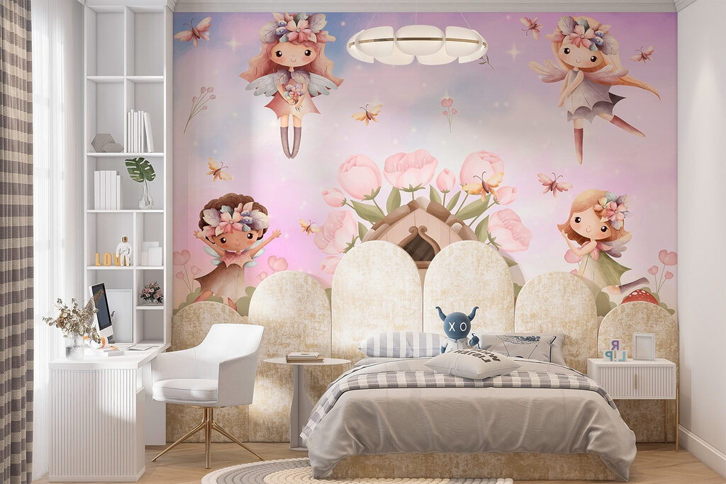 Group of fairies flying in the air