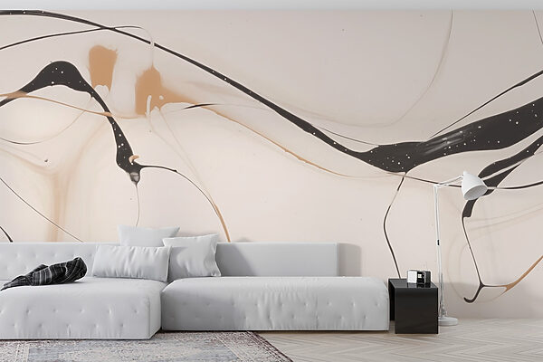 Peinture noire et beige sur une surface blanche Peinture noire et beige sur une surface blanche