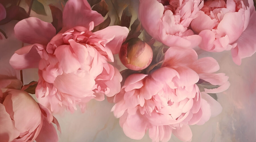 Groupe de fleurs roses