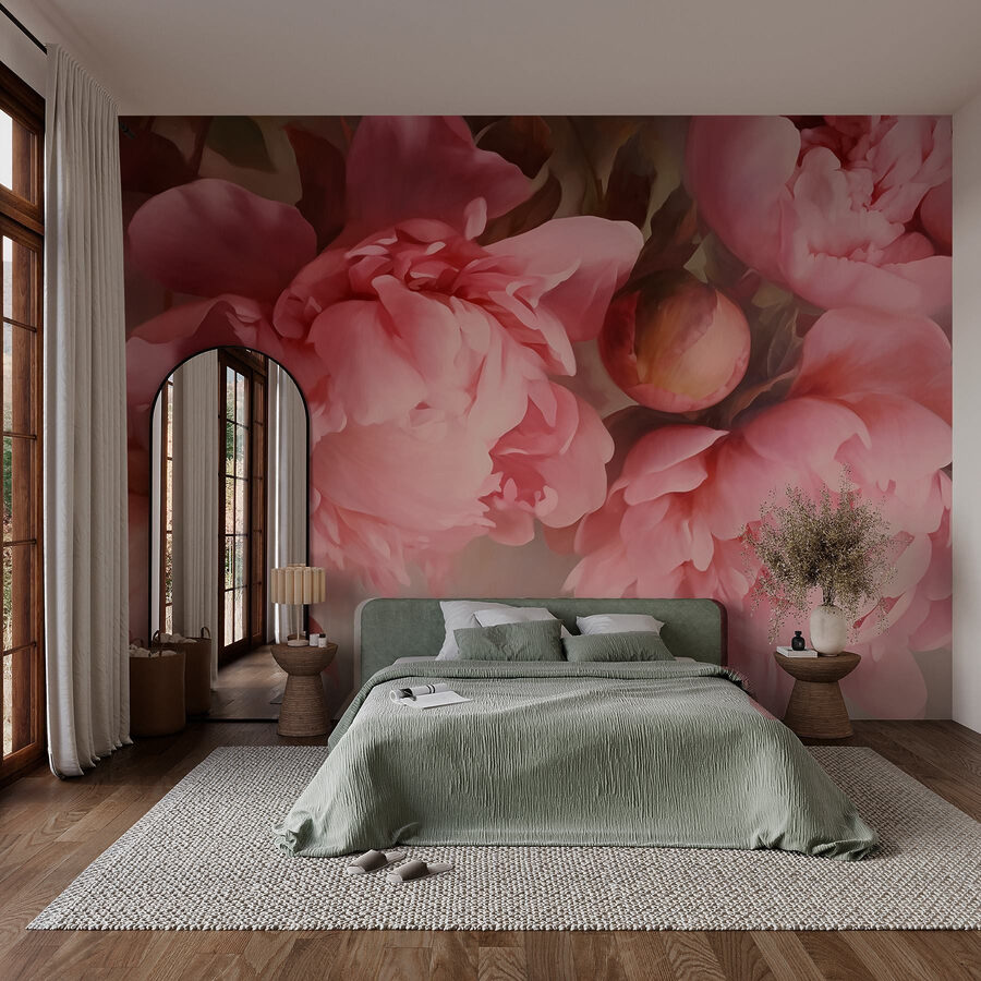 Groupe de fleurs roses