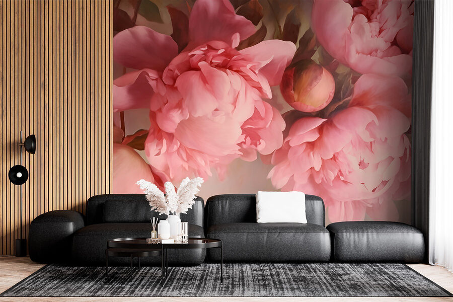 Groupe de fleurs roses