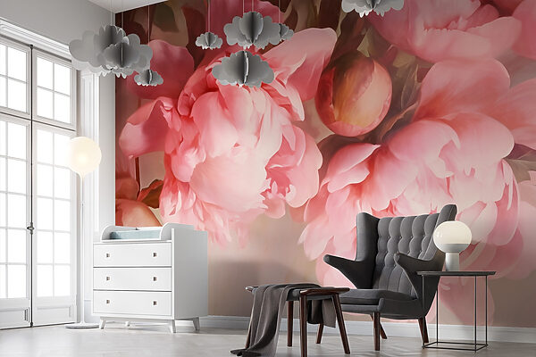 Groupe de fleurs roses Groupe de fleurs roses