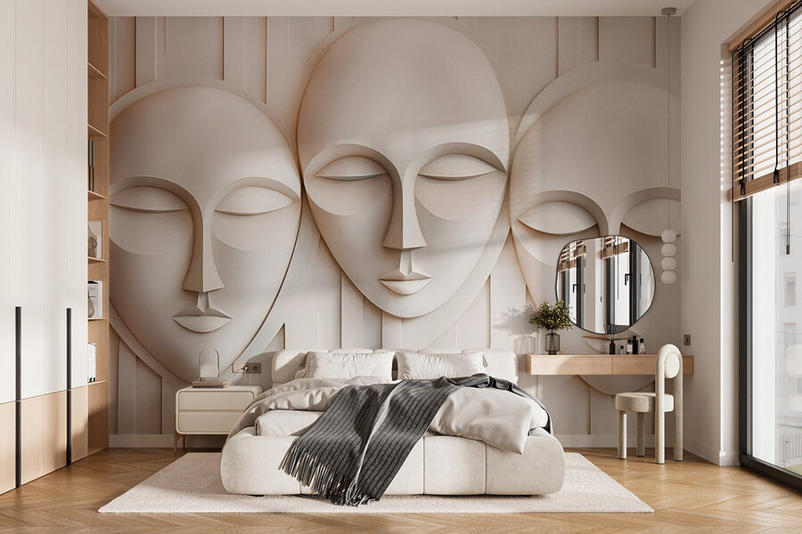 Groupe de masques blancs