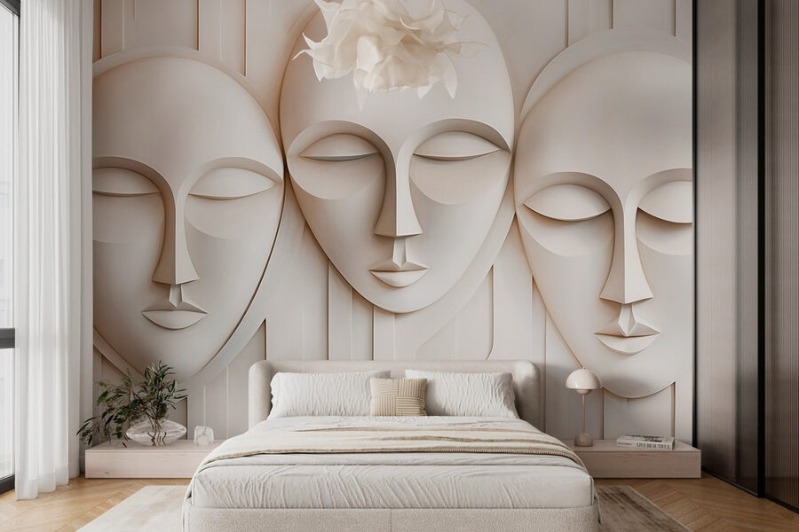 Groupe de masques blancs