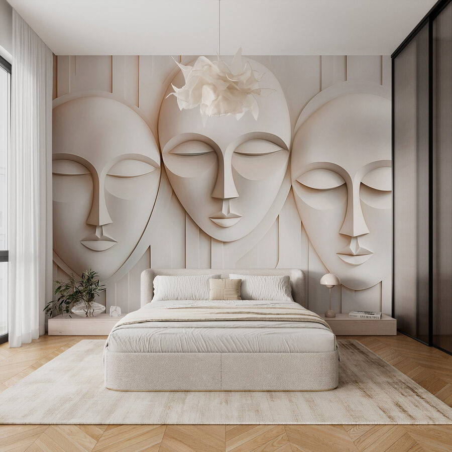 Groupe de masques blancs