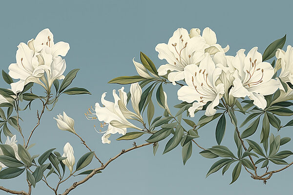 Fleurs blanches sur une branche Fleurs blanches sur une branche