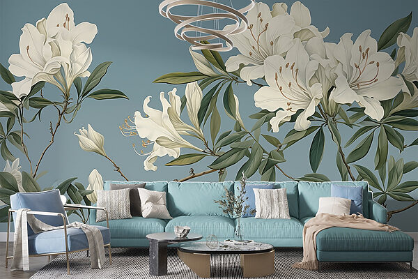 Fleurs blanches sur une branche Fleurs blanches sur une branche