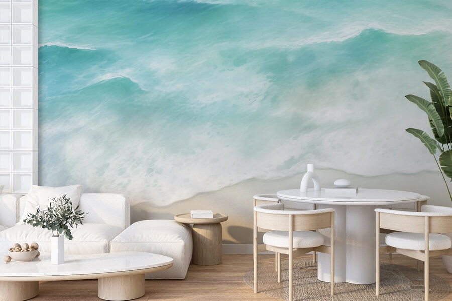 Plage avec vagues et sable