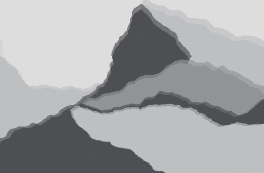 Image d'une montagne en gris et blanc Image d'une montagne en gris et blanc