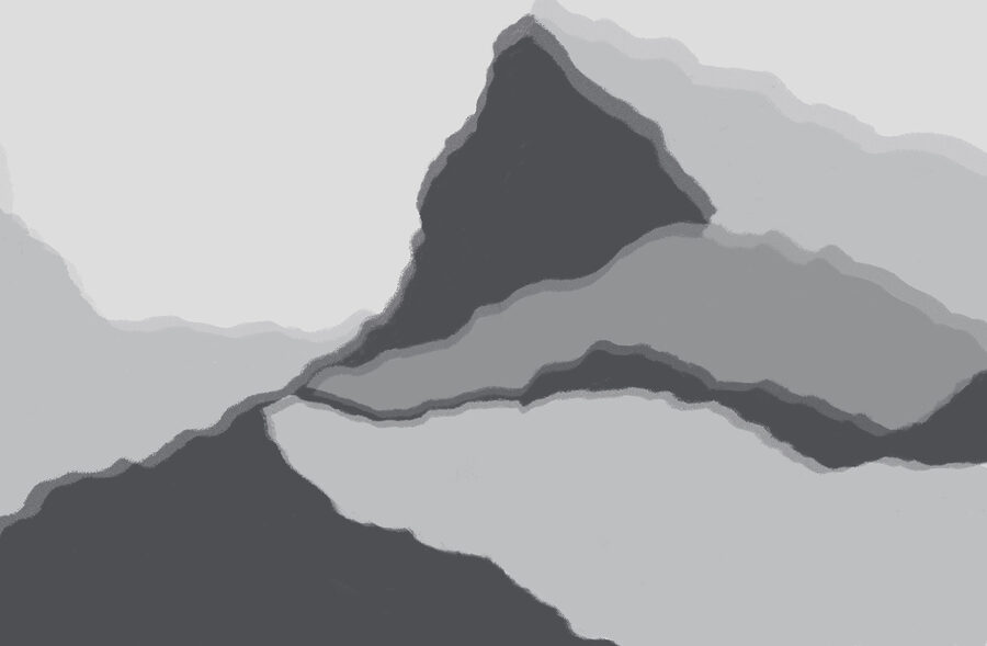 Image d'une montagne en gris et blanc Image d'une montagne en gris et blanc